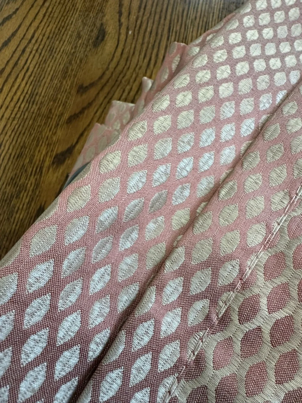4 -Blush Pink Geometric Grommet Curtain Panel